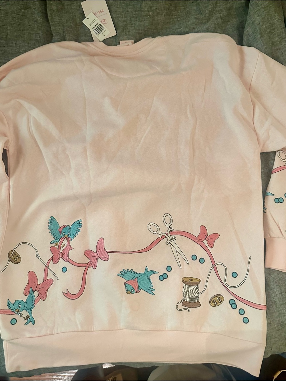 Disney Light Pink Cinderella Crewneck Sweatshirt with Character Trim - Picture 2 of 5